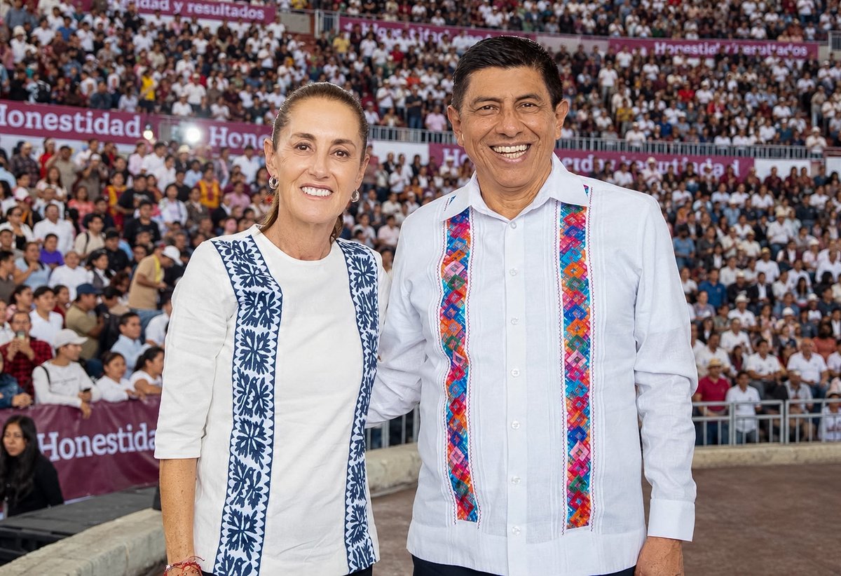 salomonj's tweet photo. Coincido plenamente con usted, Presidenta @Claudiashein. México tiene rumbo porque el rumbo lo marca el pueblo.

Aquí en #Oaxaca, el pueblo manda. Nuestras comunidades se organizan, participan y trazan el camino por donde debemos avanzar.

Gracias por su cariño y compromiso con las familias oaxaqueñas, especialmente con quienes más lo necesitan. Los resultados ya se sienten en cada rincón de nuestro estado.

Esta es la cuna del humanismo mexicano y de la transformación. Una tierra diversa y pluricultural que la quiere y la respeta.

¡Presidenta, Oaxaca es y siempre será su casa! ❤️🇲🇽