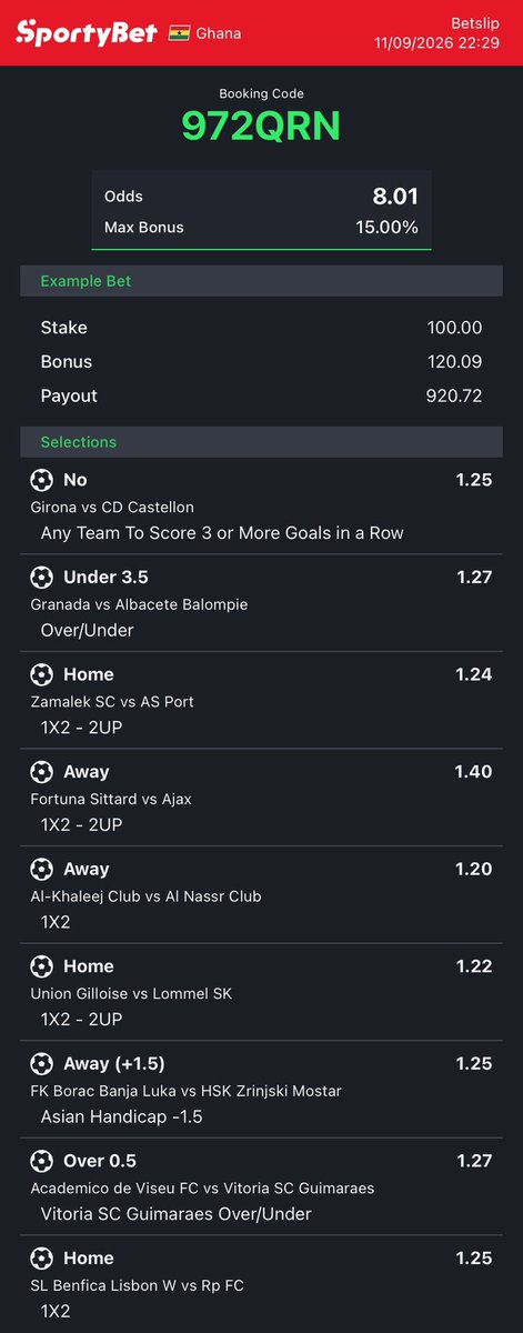 Bigman_gh7's tweet photo. 8 odds https://t.co/NXB4DB86fi