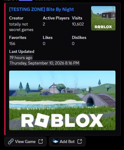 hasbbnupdated's tweet photo. #bitebynight #bbn #fnaf #roblox

🎁🎁THERE HAVE BEEN 2 OR MORE CONSISTENT PLAYERS WITHIN THE TESTING ZONE OF BITE BY NIGHT AS WELL AS THE MAIN GAME! STAY TUNED FOR MORE UPDATES 🎁🎁 https://t.co/rFxOkkOJtG