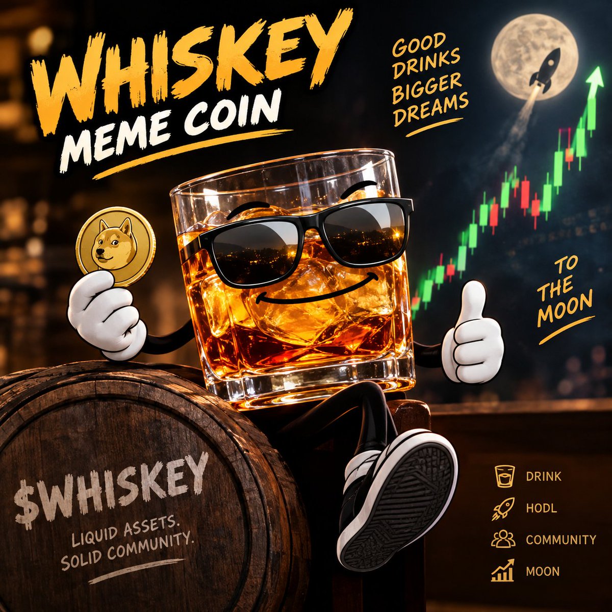 TRKTCN's tweet photo. Whiskey
Ticker: $WHISKEY
Description: 🥃 The meme coin that pours harder than the market. Drin https://t.co/t3Lwsp5gnN