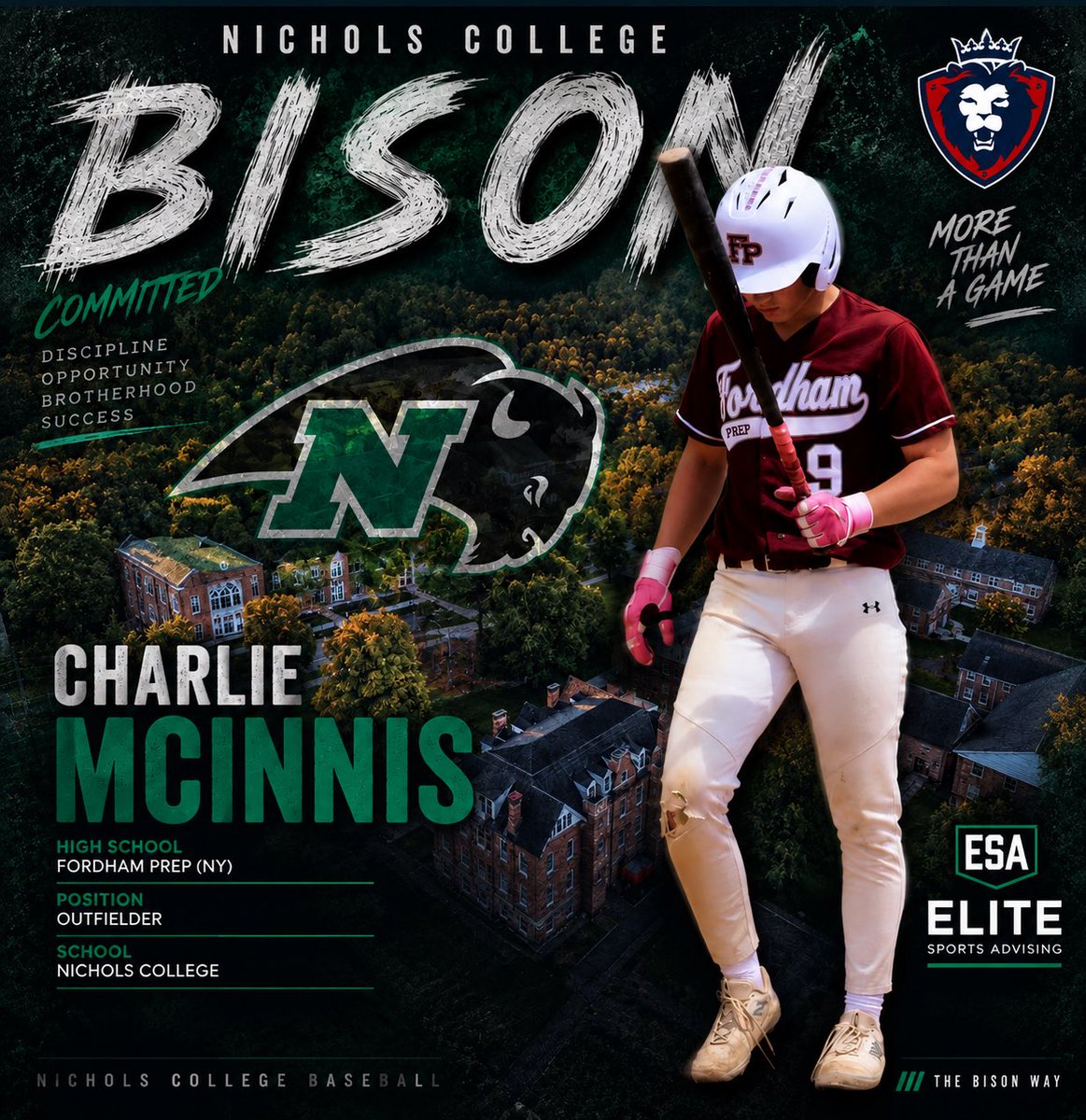 NEPridebaseball's tweet photo. 🚨Commitment Alert 🚨 

‘27 INF Charlie McInnis (Fordham Prep, NY) has committed to Nichols College in MA!

Congrats to Charlie &amp; his family!

#lionsquad #evoarmy #unmatched #anothaone #ourplayersgoplaces https://t.co/aW4O8SMHwJ