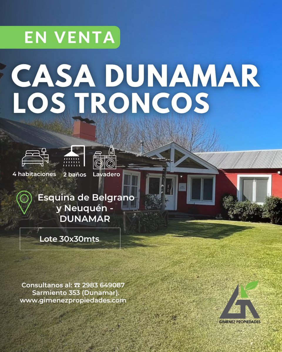 AjaDunamar's tweet photo. Casa Los Troncos en Dunamar: amplitud, comodidad y un gran jardín para disfrutar.
Esquina de Belgrano y Neuquén
📐 Lote de 30 × 30 metros
Contactanos Sarmiento 353 (Dunamar) o llamanos al 2983 649087
#GimenezPropiedades #TuSueñoInmobiliario #Claromecó #Dunamar #PropiedadesEnVenta https://t.co/UCDY6mX21b