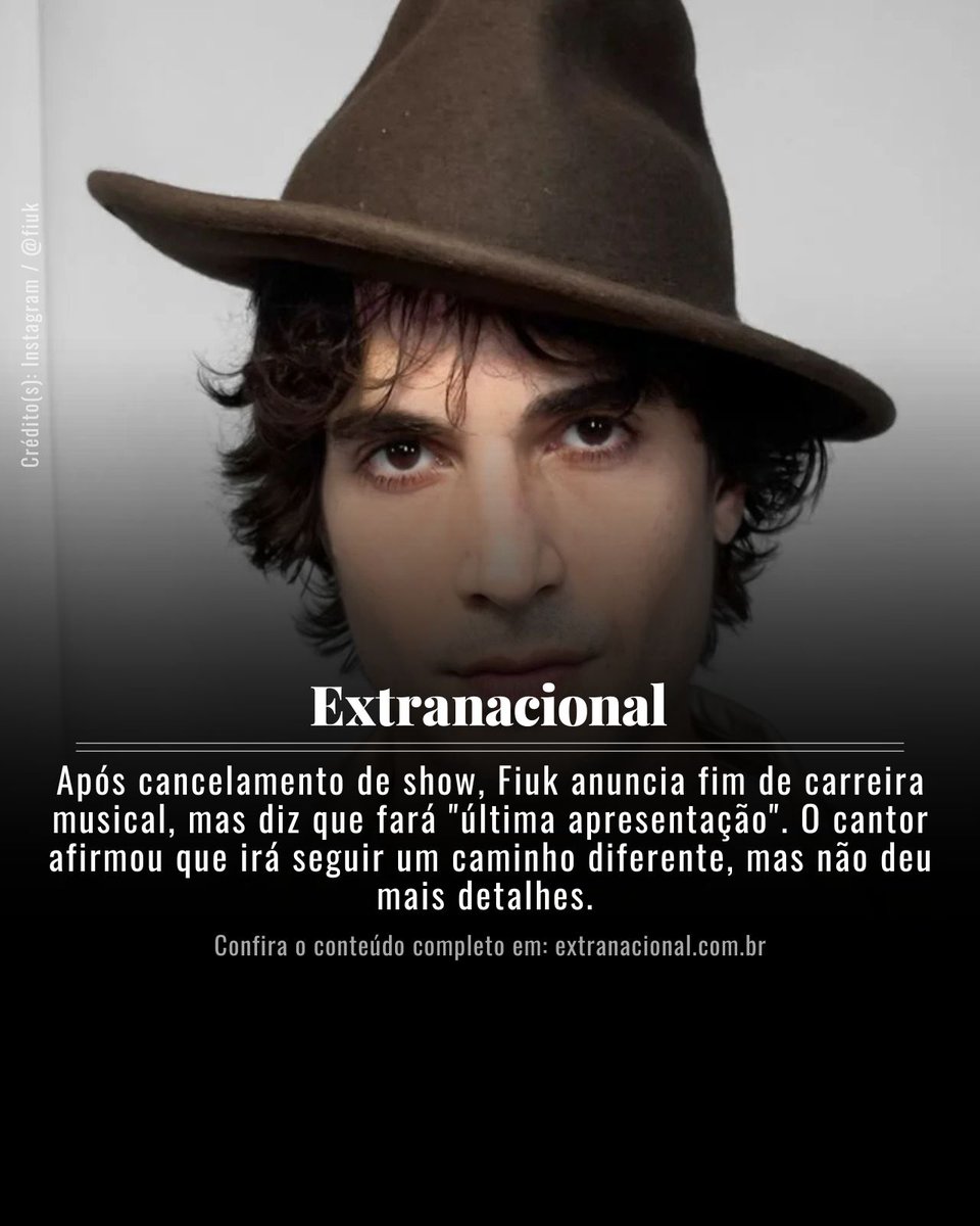 etnpop's tweet photo. Após cancelamento de show, Fiuk anuncia fim de carreira musical, mas diz que fará "última apresentação". O cantor afirmou que irá seguir um caminho diferente, mas não deu mais detalhes.

A íntegra, em Extranacional

#fiuk #cantor #ator https://t.co/yhI36GYSXy