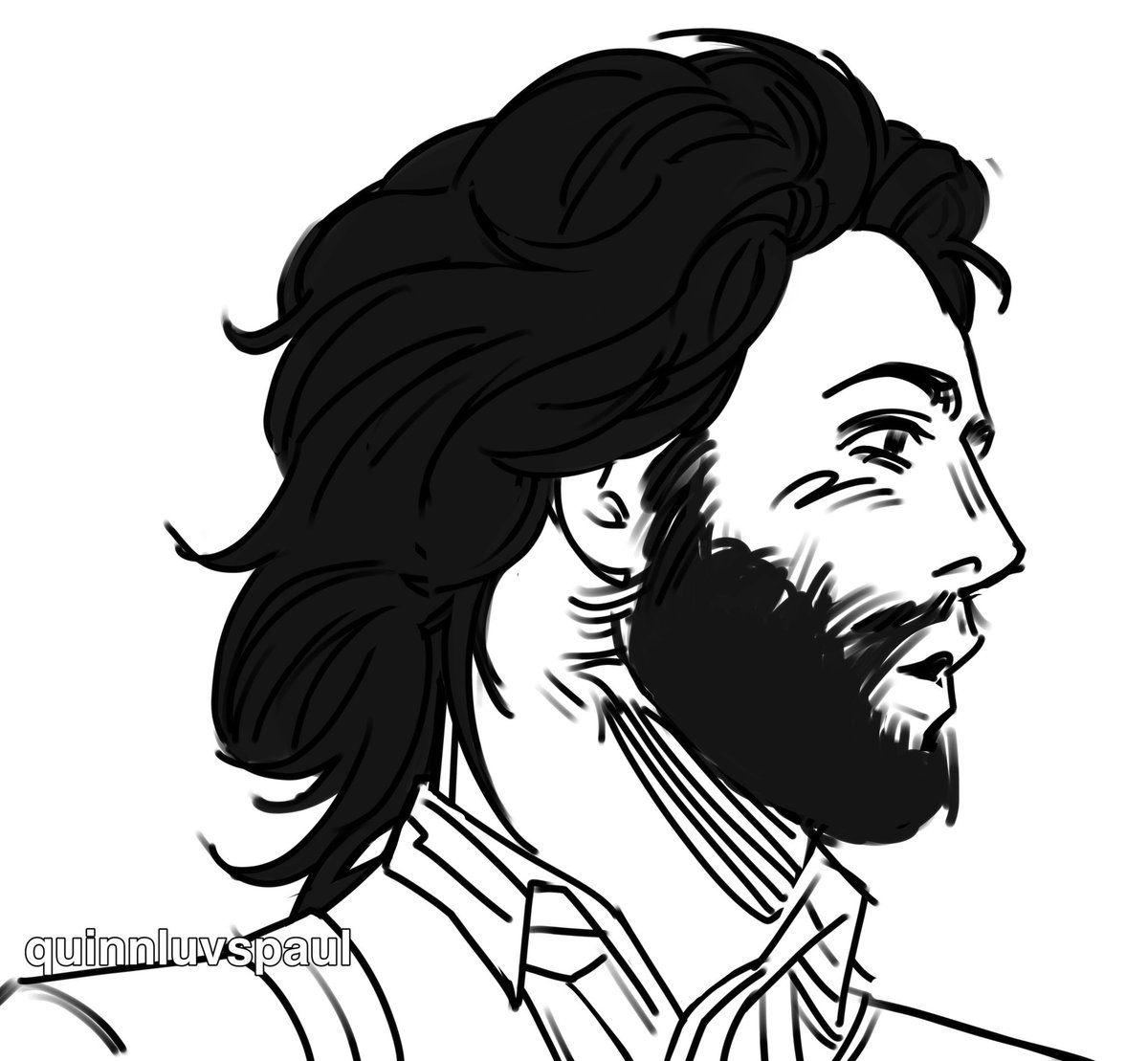 quinnluvspaul's tweet photo. paul  mcbeardy scribbl.. i wanted to color it but i dont think i have time for that.. it ws rly hard drawing the beard😭😭😭 https://t.co/Ibg0EkckVy