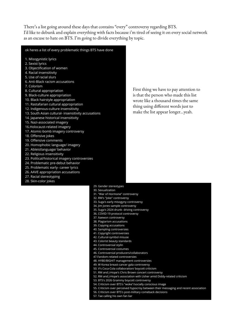 jipjali's tweet photo. hello i've written a response of that famous BTS list with all their controversies listed, enjoy and spread!

thread https://t.co/C3cat89MTg