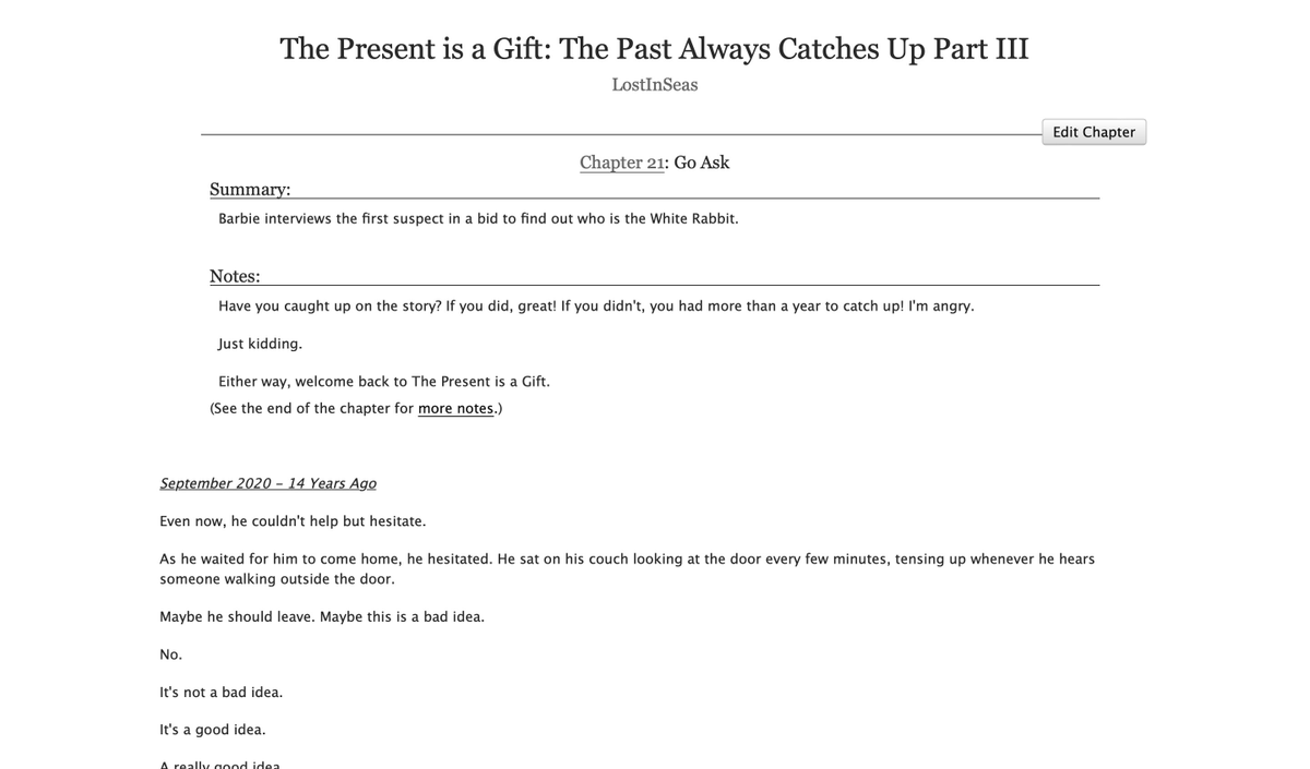 LostInSeas21's tweet photo. After over a year, the 21st chapter of “The Present is a Gift" is out for those interested in checking it out!  

https://t.co/Vn8Bm60Tdo

#HelluvaBoss #HelluvaBossFanfic #Blitzo #Moxxie #BarbieWire #Fizzarolli #Stolas https://t.co/Uuw6XHQ2lK