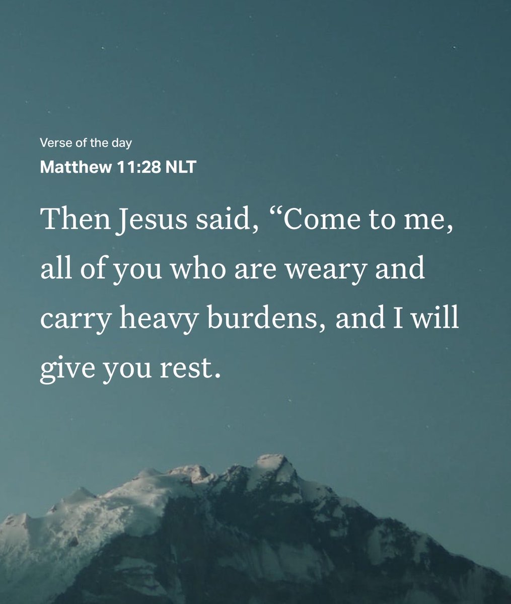 cccworldwide1's tweet photo. “Then JESUS said, “Come to ME, all of you who are weary and carry heavy burdens, and I will give you rest.”

Matthew 11:28 NLT https://t.co/9kWvWz3OVR