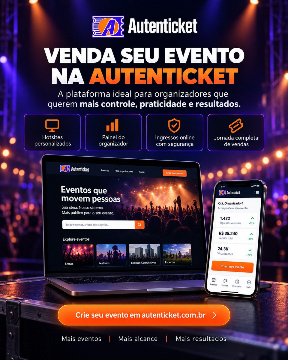 autenticketbr's tweet photo. 🎟️ SEU EVENTO MERECE MAIS!

Com a Autenticket, você tem uma plataforma completa para organizar, divulgar e vender seu evento com mais praticidade e controle.

👉 Crie seu evento agora:
https://t.co/OQThCVqRUv

#Autenticket #Eventos #EventosOnline https://t.co/H3OnYkFqyX