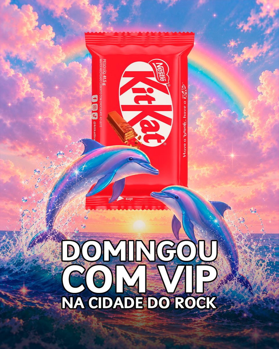 KitKatBrasil's tweet photo. 🍫 eu ouvi VIP? 🐬 o verão não vai acabar 🌈 e quero ver quem tá com a coreô na ponta do pé pra performar comigo no RIR.
Responde: Esse match com KitKat no Rock In Rio seria... + #KitKatRockInRio2026

Se bater 10k aqui 👇  talvez eu apareça na DM de alguém com um convite especial https://t.co/CwfW3MBkDh