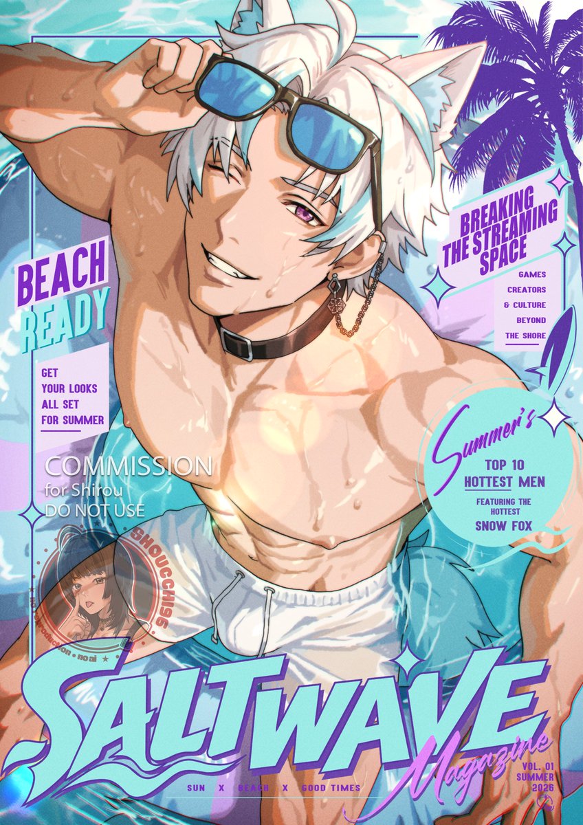 Shirou_Kitakami's tweet photo. Last few weeks of summer and nothing like a magazine to celebrate it. Now...how did I land myself on such on such a cover~?

#Kitartkami

🎨: @Shoucchi96 https://t.co/LTqF4qk44M