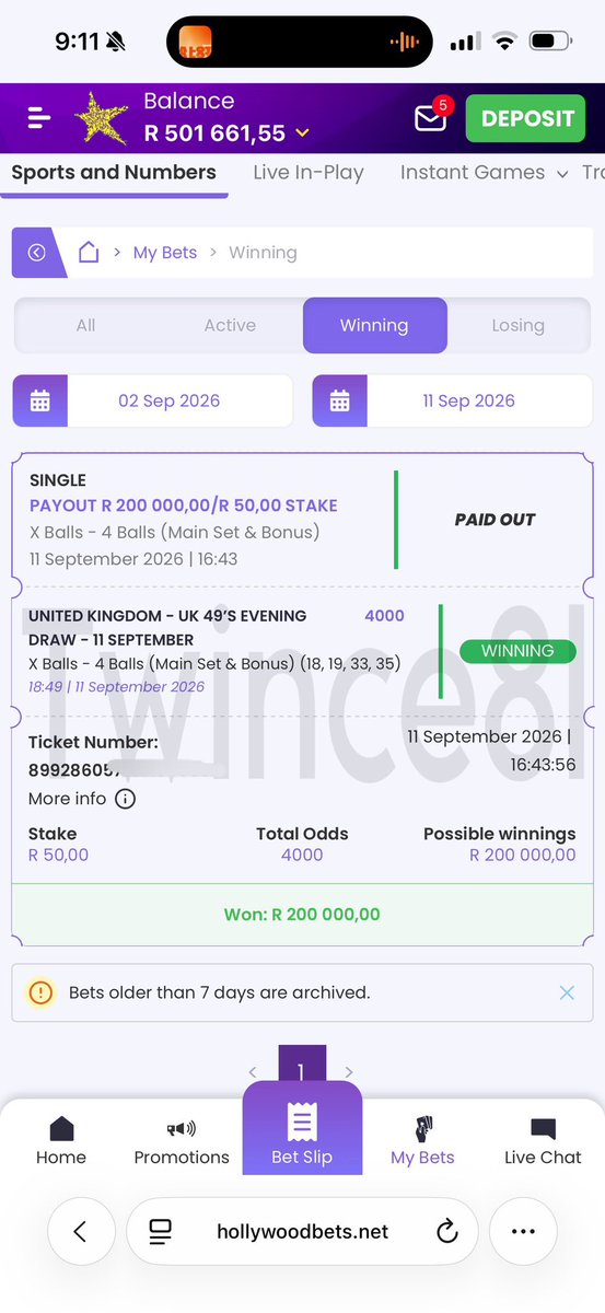Uk49lunchteabet's tweet photo. Verified Betslip from Twince.
Total Stake: R85
Total Return: R340,000
What a great way to make money.
The difference between us is trust and the ability to invest. Most of you cannot do that.
#UK49s #FixedNumbers #LunchtimeDraw #TeatimeDraw https://t.co/fbR563b1FP