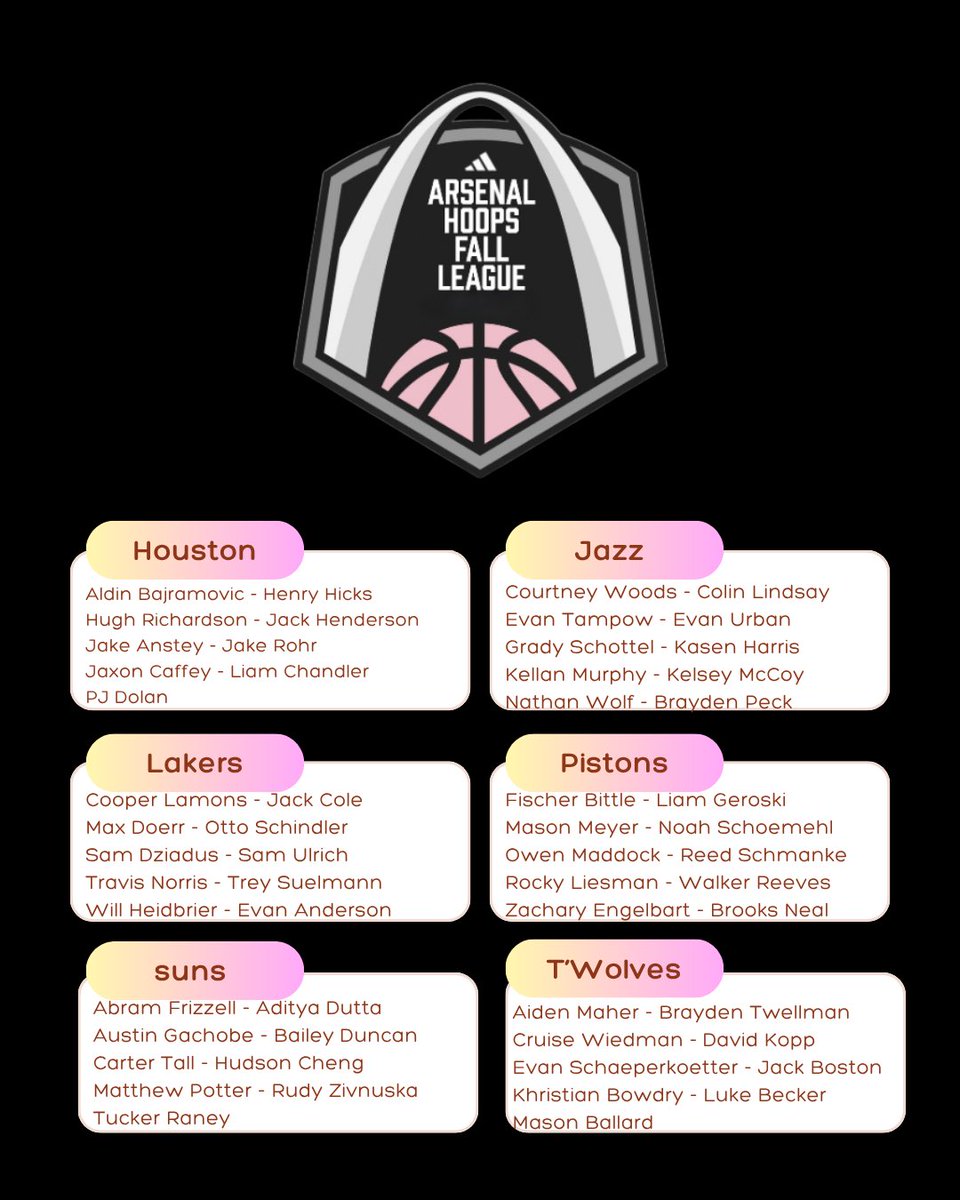 ArsenalHoops's tweet photo. 🚨 Fall League Rosters 🚨 

Opening day tomorrow, loaded rosters, who will be taking home the 🏆 👑?? https://t.co/8Wh4qjefIi
