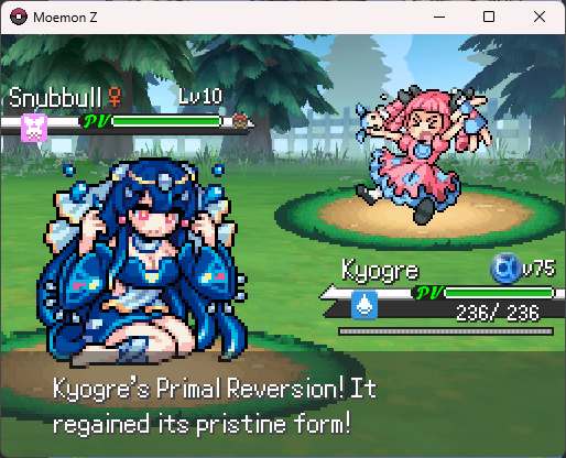 MoemonProject's tweet photo. Moemon Z has received it's V1.5 update!

If you downloaded it when first released, it's worth updating.  The updates since release have added:

- Many new sprites
- 3 language versions, with no need to run a file to apply "Moe" edits
- Extra English translations
- Changes to gender ratios
- New shops selling evolution and form change items
- New Moemon forms, previously not in the game
- New moves
- Two animated sprites, if you can find who they are! (Or just check the Discord changelog...)

Pokemon Z by : @Eric_Lostie 
Moemon Discord : https://t.co/7QgjX5Dhh0