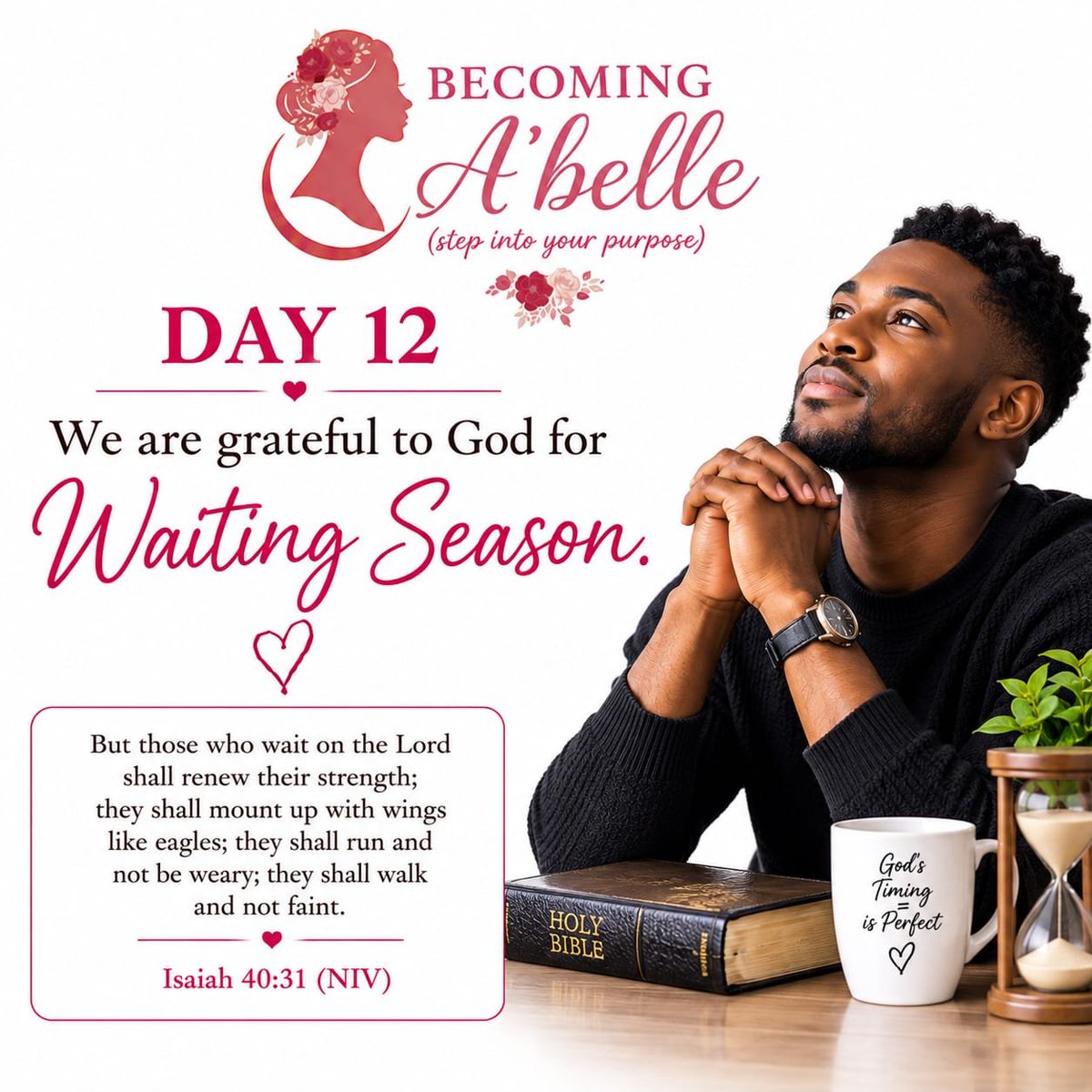 BecomingAbelle's tweet photo. Day 12 of our September Gratitude Challenge, we are grateful to God for Waiting Seasons and for what he teaches us while we wait.
For just a Minute say thank you JESUS for waiting Season. 🙏🏻♥️
#Day12
#SeptemberGratitudeChallenge
#WaitingSeason
#BecomingAbelle
#StepintoPurpose https://t.co/qny9S54kpI