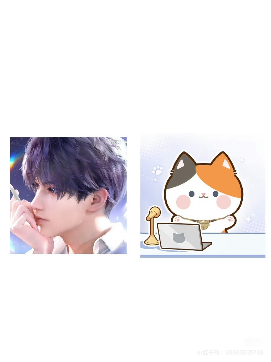 rafayelmuse0306's tweet photo. The new LADS account has a little calico cat girl as its pfp, and paired with the main Love and Deepspace account, they literally look like matching couple accounts. How cute is that? 😭💕

#Rafayel 
#LoveandDeepspace https://t.co/eGWzuLpUfx