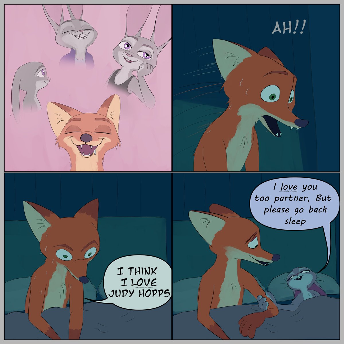 mofinman99's tweet photo. They´re roomates and can only afford one bed 😭#wildehopps #LosSimpsons (Eng/Esp) https://t.co/E4AuksDw3w