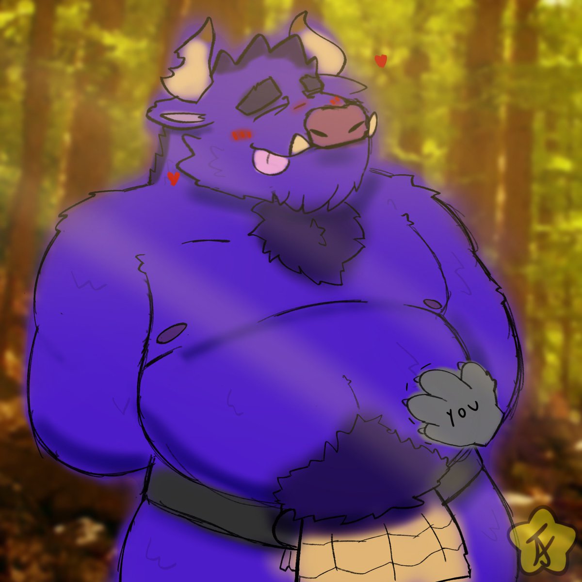 AJBearartz006's tweet photo. Ever wanted to just rub a cute bovolian’s belly? 

Character is from the vn killigans Treasure (it’s so good omfg please read it) https://t.co/HvXPygRns0