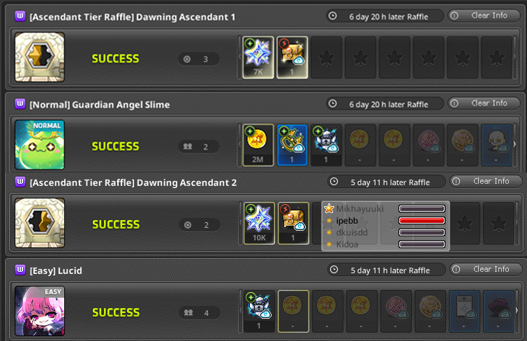 ipebbbb's tweet photo. Goals met and executed this week!

Huge shoutout to the squad:
• Duo Normal Slime (~11M CP)
• 4-man Easy Lucid (~19M CP)

Both runs were smooth sailing thanks to solid party coordination.
Hope RNG blesses everyone's weekly drops! 🍀
@MaplestoryU 

#DearMSNDairy #MSU #MapleStory https://t.co/MDhq5YEEUC