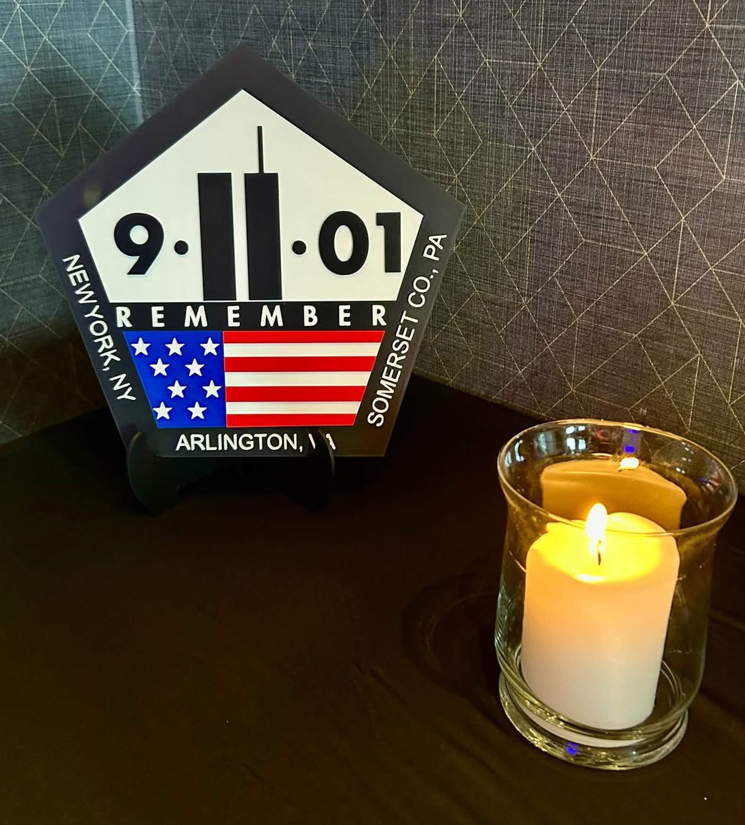 AFPVA's tweet photo. From Grassroots Engagement Director Flint Engleman:

“Thank you to everyone who joined AFP Foundation’s annual 9/11 Commemoration in Harrisonburg—a moving Skyline Region tradition. Special thanks to Rep. Ben Cline, Army veteran Jim Wood, and CJ Hatcher. United we stand. 🇺🇸 https://t.co/2bTqaOGT9y