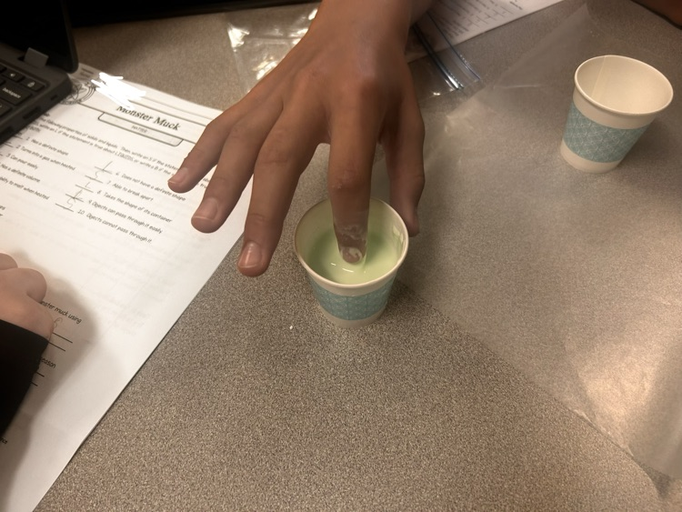 CMSGoBlue's tweet photo. What state of matter is the Monster Muck?  Students in Mr. Wilcox's science classes conducted several different tests to determine where Monster Muck fell. https://t.co/aEp3WM8M9V