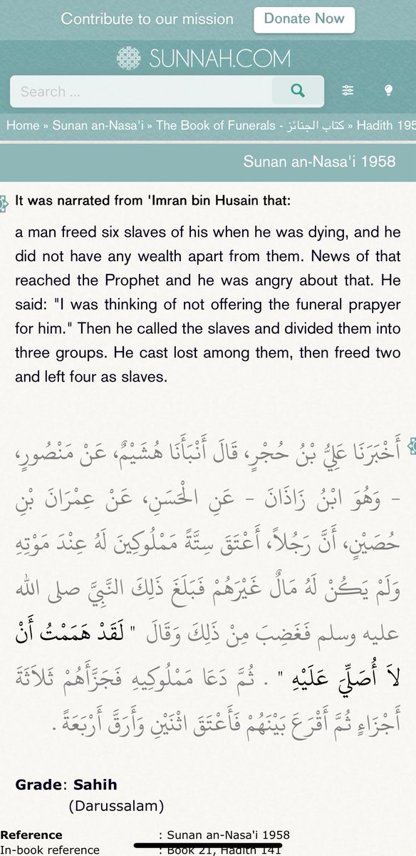 proudkafirG's tweet photo. dying man freed six of his slaves. 

When the news reached Muhammad, he became so furious that he did not want to pray at the man’s funeral. 

In the end, two slaves were freed and four were kept as slaves.

You would expect Muhammad to be a good example by showing kindness, opposing slavery, and treating everyone equal with dignity. 

Instead, he did the opposite. He failed to set a moral example. 

It’s because he wasn’t a prophet but a self serving warlord.