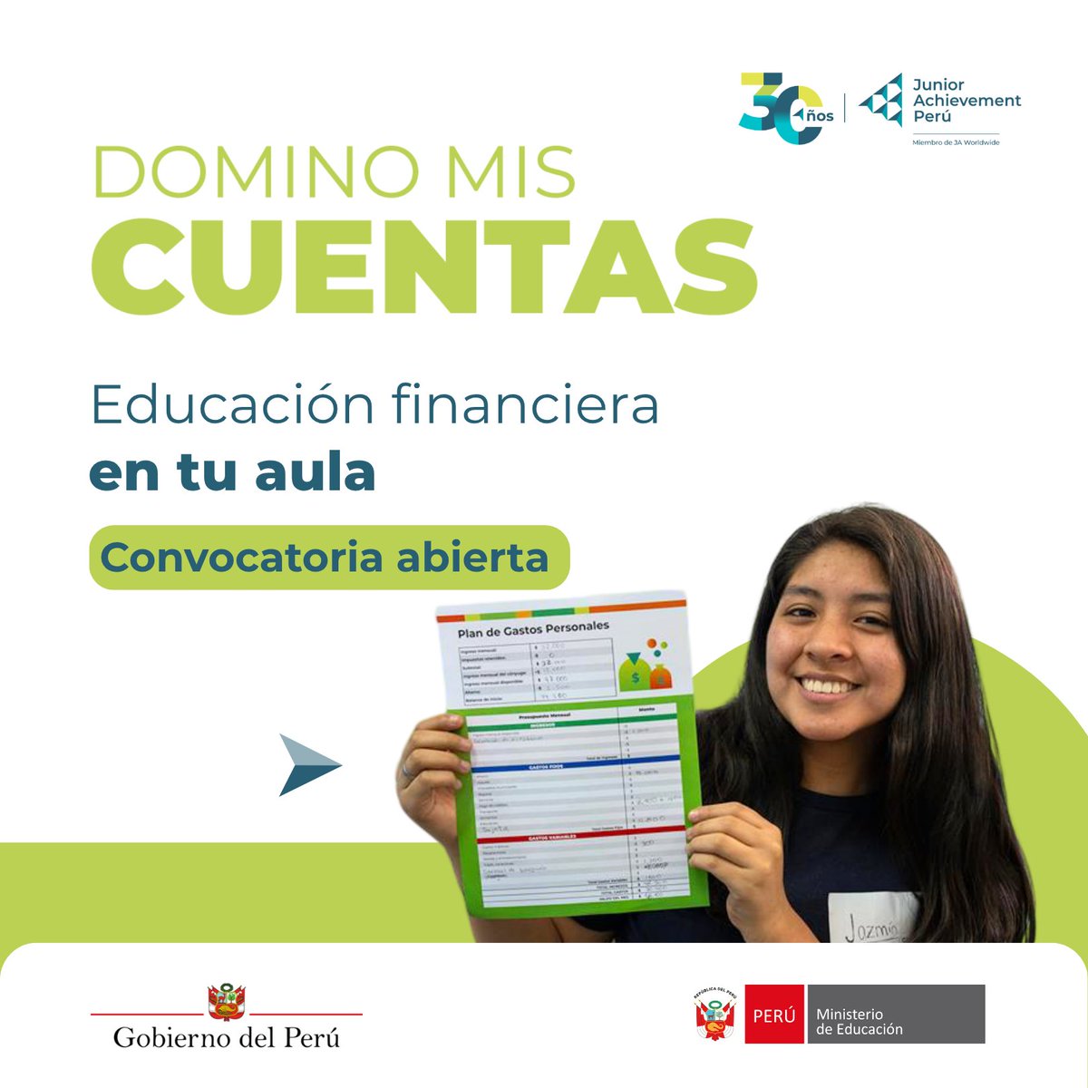 PeruEduca's tweet photo. 📣 Suma a tus estudiantes a “Domino Mis Cuentas” y lleva la educación financiera al aula.
📚 Dirigido a estudiantes de 1.° a 5.° de secundaria.
💻 Modalidad 100 % virtual y gratuita.
👉Para más información ingresa a: https://t.co/63PbaMbpHd
#EducaciónFinanciera #Minedu #JAPerú https://t.co/7Fami9cYMF