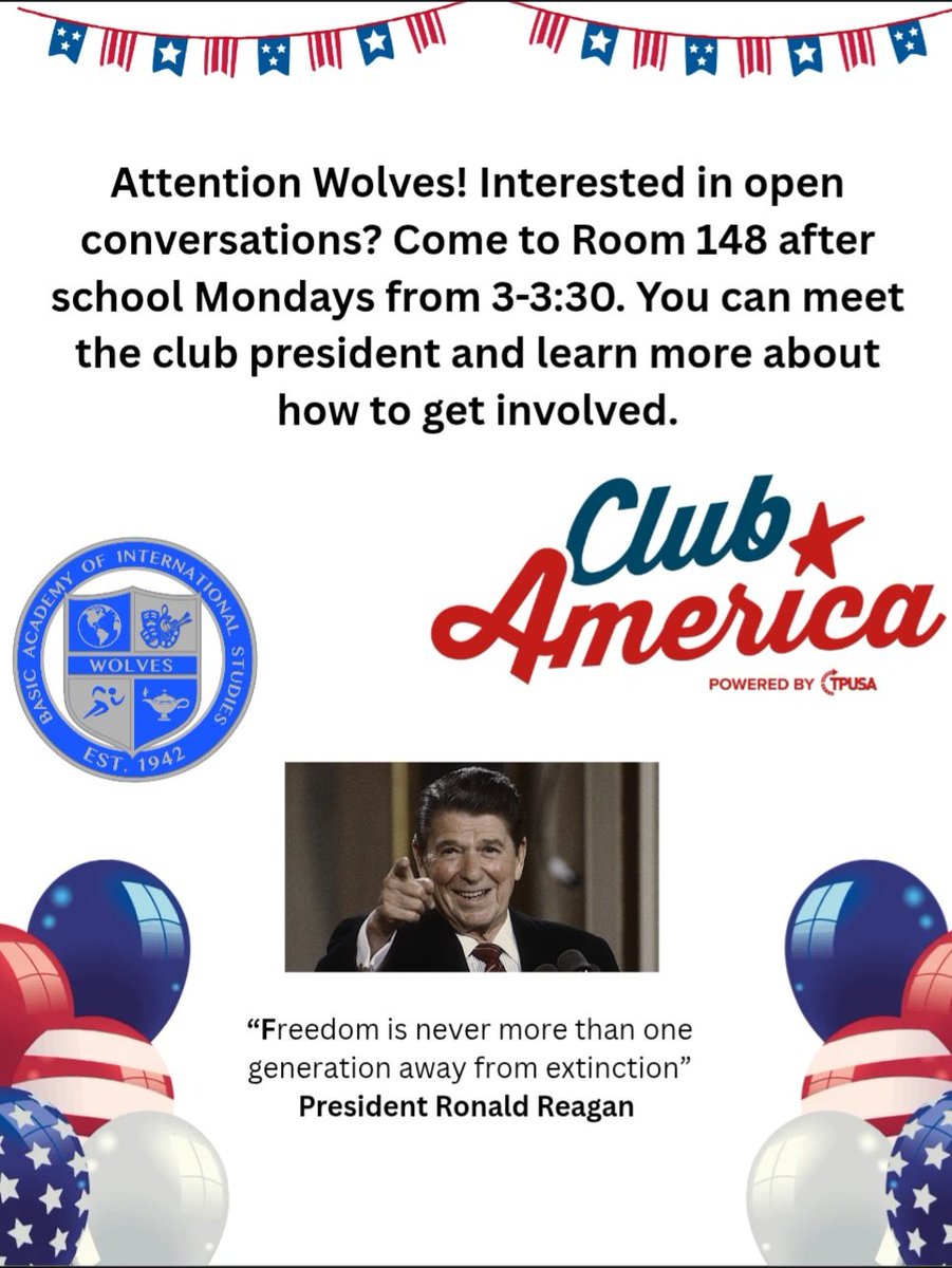 mayhsin's tweet photo. Super excited to share that I was able to get my Club America flyer featured on our school’s morning announcements! 🇺🇸🐺  Looking forward to getting more people involved and starting some great conversations! #ClubAmerica  #StudentLeadership https://t.co/xj8wddcSaa
