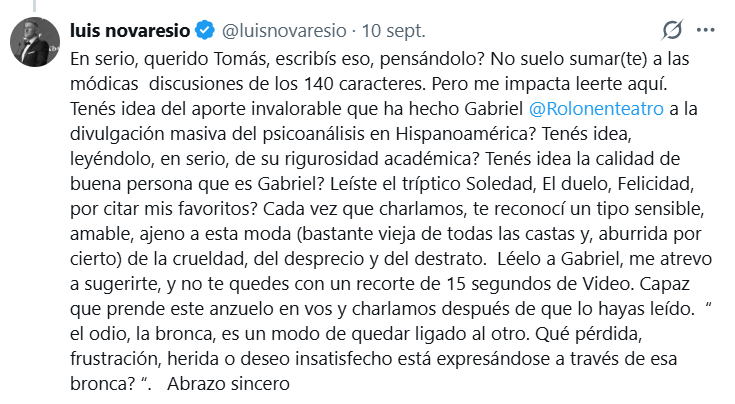mrgomezm61's tweet photo. @KanenasP @andresrieznik Otro, "el aporte invalorable a la divulgación masiva del psicoanálisis en Hispanoamérica", es tan sensible y amable... https://t.co/xv8cO4I2ZS