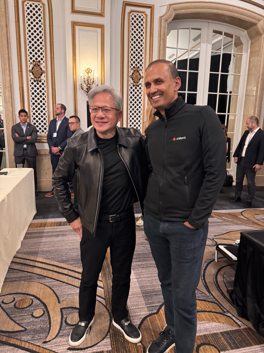 sidsheth's tweet photo. Big news: @dMatrix_AI is partnering with @nvidia.

Our next-gen Raptor XPUs with our path-breaking 3D DRAM stacked memory will plug directly into NVIDIA MGX rack-scale systems via NVIDIA NVLink Fusion — delivering ultra-low latency inference for premium token services.

Inference is an infinite opportunity, and it will demand a diversity of compute. Customers will be able to run a Raptor rack standalone, or alongside NVIDIA GPUs — matching the best compute to each phase of the workload.

Grateful to @JensenHuang and the NVIDIA team for building an open ecosystem that makes this possible. Let's go build the future!

🔗 https://t.co/LRww3ETDyG