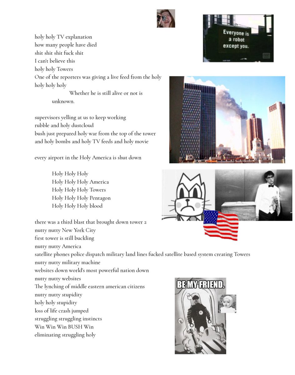 neon_evangayion's tweet photo. Tribute To Videodrome, a poem made entirely from the Something Awful 9/11 forum posts. https://t.co/dcErf3npAj