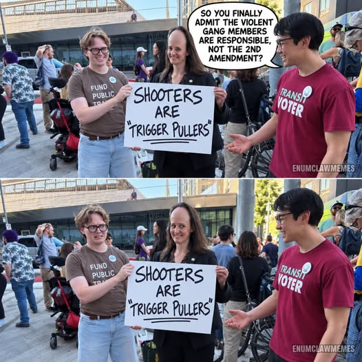 RYboating's tweet photo. Seattle now refers to shooters as 'trigger pullers' 🙄

So that proves it's the shooter and not the guns that are responsible. 😉

That really backfired (pun intended) 😂 https://t.co/WQ7FNgO3gl