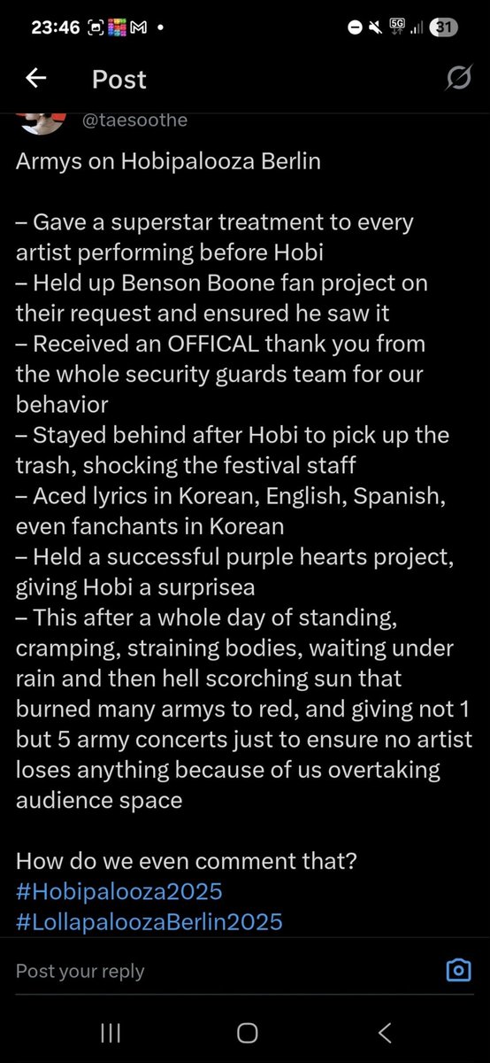 taesoothe's tweet photo. When you remember why Lollapalooza festival was FLOORED about how good armys behaved, the whole crew security and hosts thanking us and BTS. It's because of shit like this. Kpop stans are animals with no regards for safety, even their own. Everywhere they go, they bring scare and concerns