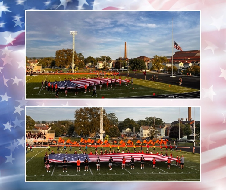 GLSDwildcats's tweet photo. Prior to the start of the Wildcat Varsity Football game at Memorial Stadium this evening, Greater Latrobe was proud to showcase a 30’ x 60’ American flag on the field during the National Anthem in honor of the 25th anniversary of September 11. 🇺🇸 #NeverForget https://t.co/jESlMGTtnZ