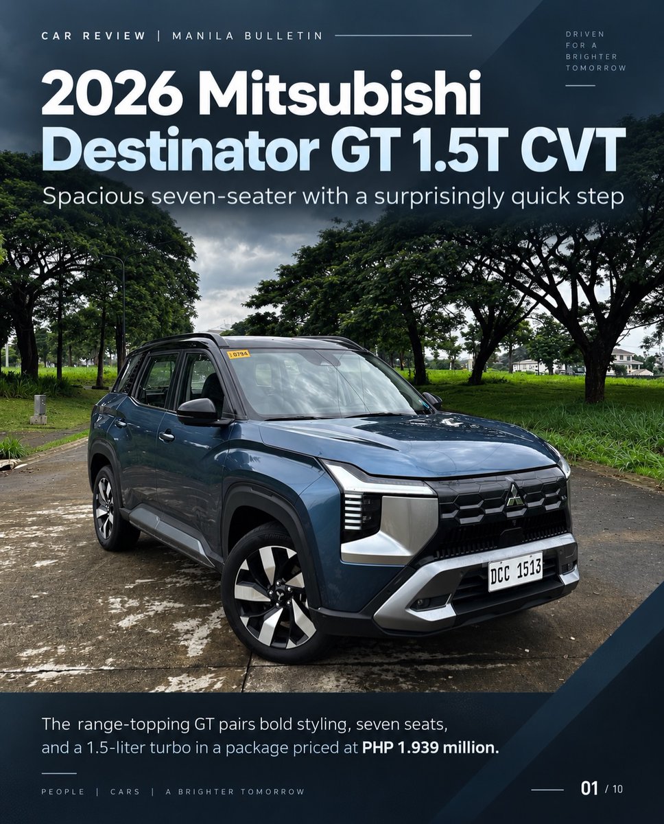 TinishaPoew7k's tweet photo. The Destinator GT looks fast even when parked, and drives that way too. Its 1. 5-liter turbo feels punchy, with smart tech and a clever second row. The third row suits smaller passengers, while NVH needs more polish. https://t.co/NNs5yG1ei6