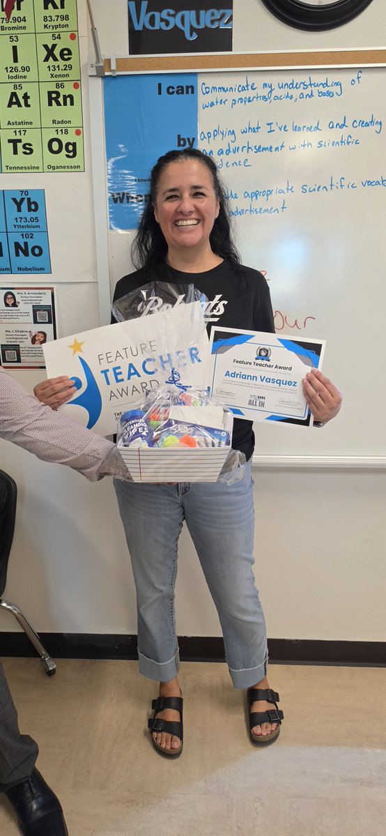 BLicerio_MPMS's tweet photo. Celebrating excellence in science! Congratulations to our amazing @Puentes_MS science teacher, Mrs. Vasquez, on being selected as a Feature Teacher! We are so proud of the passion, dedication, and impact you bring to our students every day! #ALLIN #TeamSISD 
@RubyLucero23 https://t.co/MRvDXh2FL6
