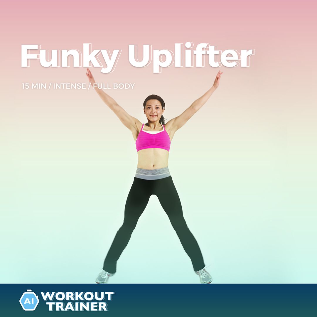 skimble's tweet photo. It's Friday so why not play the Funky Uplifter #workout with us? https://t.co/zbpCBGs2x9 ✌️ Get your groove on while boosting your #fullbody. This quick #cardio session raises your heart rate and makes you feel great! 🎸🔥🔊 #WorkoutTrainer https://t.co/7g2ltu5mRr
