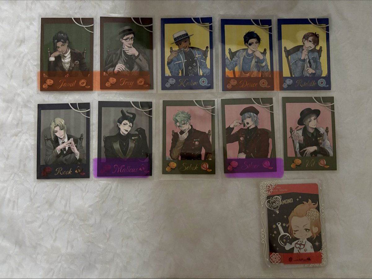 __so__ch's tweet photo. ツイステ ボンボニエール くつろぎ カード 交換 譲渡

譲)リドル トレイ レオナ アズール フロイド ジャミル カリム ヴィル ルーク マレウス シルバー セベク

求)ボンボニエール ケイト2 リリア1>定価(+送料)、ケイト

12日(土)15時頃渋谷手渡し優先 https://t.co/lmaKhsHz0K
