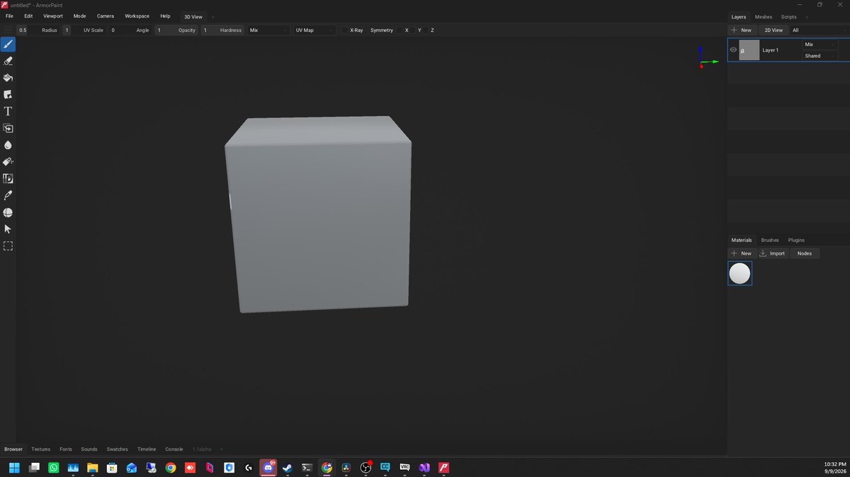 Elocin_Anagram's tweet photo. Just compiled #ArmorPaint from source on github. Might put the compiled version on my github. https://t.co/dqGCYdET3a