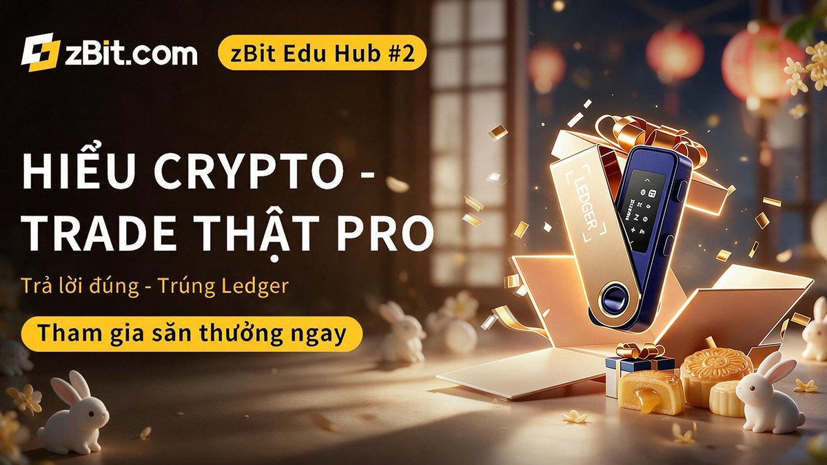 zBitVietnam's tweet photo. zBit Edu Hub #1: Hiểu Crypto - Trade Thật Pro

Cơ hội săn thưởng đã quay lại nhân dịp Trung thu!
Thử sức với 3 câu hỏi của zBit Edu Hub tập 2 nhé!

✅ Thời gian trả lời câu hỏi: 17/09 - 24/09/2026 (nội dung câu hỏi nằm trong hình ảnh đăng kèm post này)
✅ Hình thức chấm giải: Quay random chọn người may mắn 

🔥 Phần thưởng:
→ 01 bạn trả lời đúng và may mắn nhất - Nhận 1 ví Ledger Nano S Plus
→ 05 bạn trả lời đúng tiếp theo  - Nhận 1 set bánh trung thu/bạn
→ 05 bạn trả lời đúng tiếp theo  - Nhận 1 set quà merch/bạn

🚨 Thể lệ:
Bước 1: Follow X https://t.co/DjS0TGJxwK
Bước 2: đăng ký tài khoản và kyc trên https://t.co/Dg2GHq8vDw
Bước 3: Comment đáp án và UID của bạn ngay dưới post này

👉 Lưu ý:
💎 Chúng tôi chỉ trao giải cho người thực hiện đầy đủ 3 bước tham gia
💎 Trong trường hợp có tranh chấp, quyết định của ban tổ chức là quyết định cuối cùng.

Tham gia mini game & săn thưởng ngay!
——
Đây là thông tin tham khảo, không phải khuyến nghị đầu tư. Vui lòng cân nhắc kỹ các rủi ro trước khi tham gia.