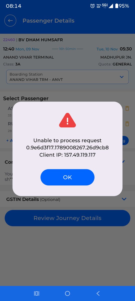 shahi_ashutosh's tweet photo. On irctc site and rail app from where this high load is coming untill all seats are getting full? And high load is getting off as soon as all seats are occupied. Who is book tkt agent or dalal?
@AshwiniVaishnaw  @IRCTCofficial  @RailMinIndia @RailwaySeva @ https://t.co/4iRdsdhOvD