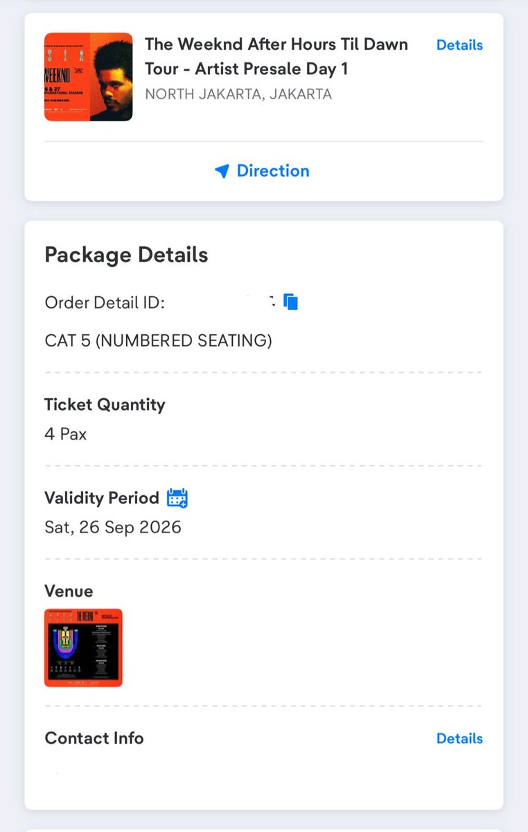Chrisisxtc's tweet photo. WTS Tiket The Weeknd Jakarta

1 pcs Tiket kategori CAT 5

Buat yang mau langsung aja DM atau WA aja langsung ke:
https://t.co/xAw2uJRxLD

Buat yang Gercep2 aja 

#theweeknd 
#concertjakarta
#jakarta 
#tour
#theweekend https://t.co/ne4I98KgdG