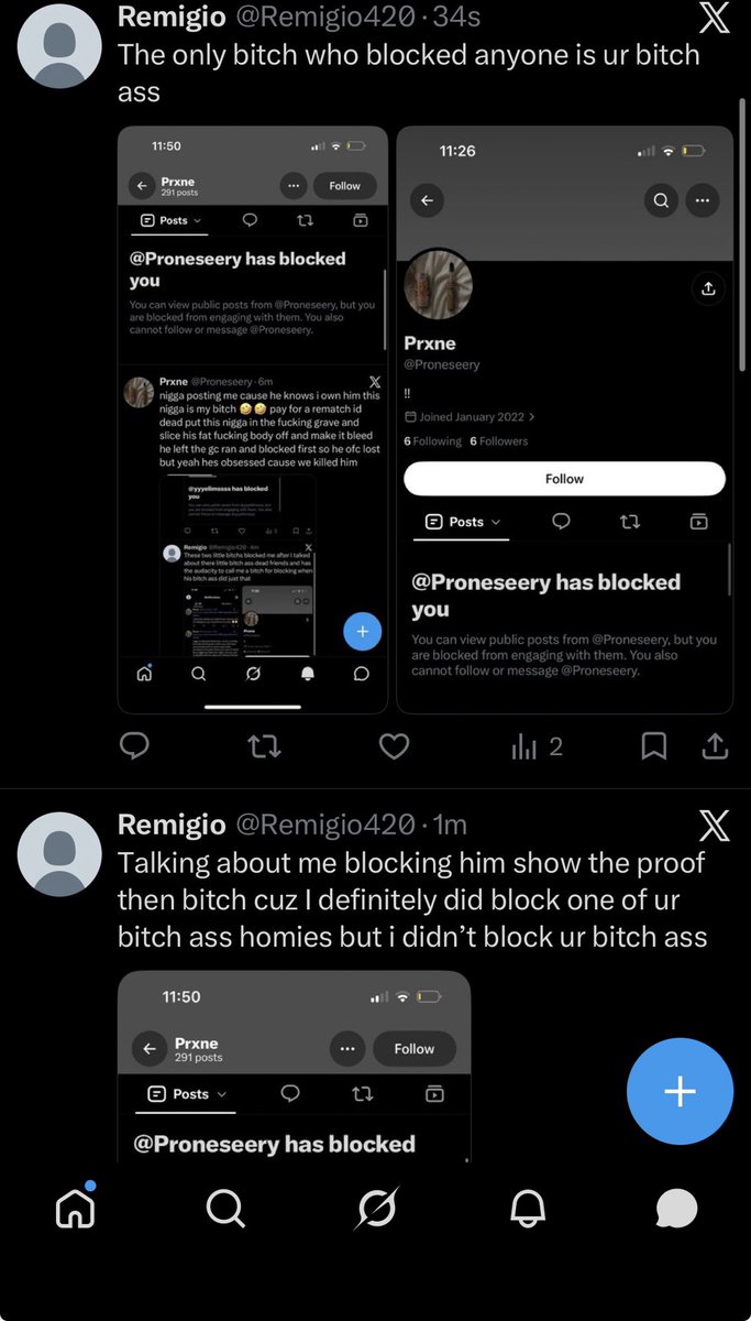 verxonus5m's tweet photo. NIGGA MADE TWO POSTS LIKE A FUCKING SLUT NIGGA KEEP WHINING LOL BTW IM PRONESEERY YOU FUCKING FAGGOT NIGGAS CHECKING MY POSTS EVERY SECOND LMFAO IK UR MAD GOOFY ASS BEANER https://t.co/3ysfiIafUj