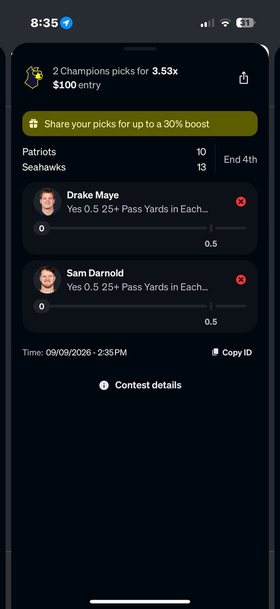 2DWitshire's tweet photo. @JeremyGree50973 @HardRockBet I’m goin back n forth wit underog rn mfs sayin darnold played  n i had this 🤦🏾‍♂️🤦🏾‍♂️ even tho drake ain’t hit I should get my money back https://t.co/WuderByAxw