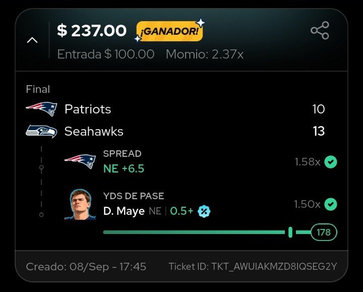 nobzij's tweet photo. @NFL_sts La primera de la temporada gracias por tu análisis del partido https://t.co/DyS7y5aYUP