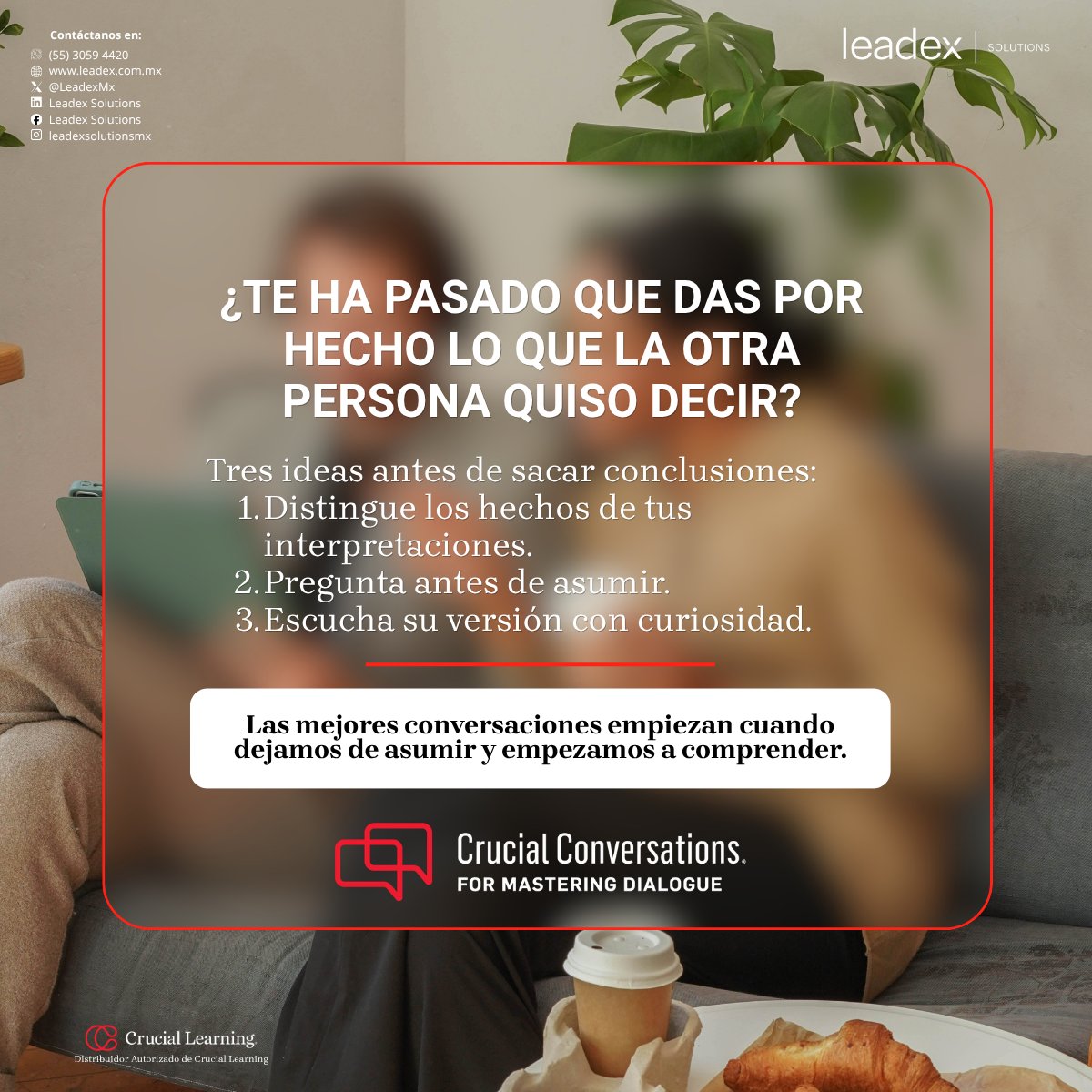 RacielSosa's tweet photo. 💬🔍 Muchas discusiones no nacen del hecho… sino de lo que interpretamos. ✨ Comprender antes de concluir cambia toda la conversación.
#LiderazgoConsciente #ComunicaciónEfectiva #InteligenciaEmocional #EquiposFuertes #CulturaOrganizacional #Leadex https://t.co/8siv2qZpmE