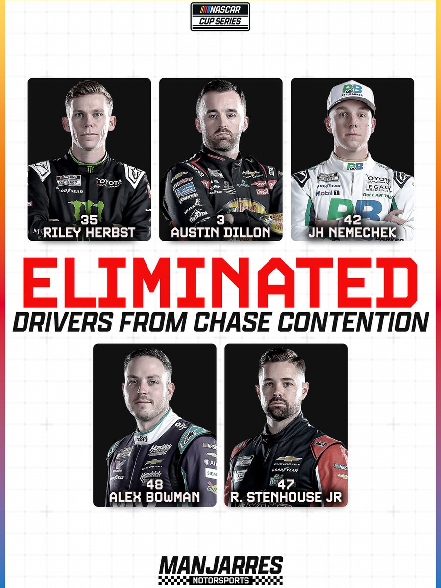 MarylinOlegg2's tweet photo. More drivers see their Championship hopes end after Richmond: Riley Herbst, Austin Dillon, John Hunter Nemechek, Alex Bowman, and Ricky Stenhouse Jr. https://t.co/JZdj4f8p68