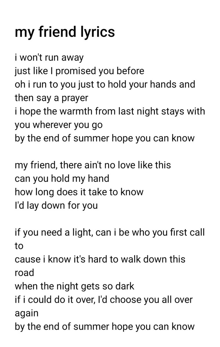 markyuppi's tweet photo. my friend song by mark lee (lyrics) https://t.co/3OFjtmq7jp