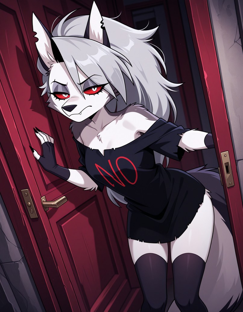 Elryusam's tweet photo. #Loona #IAart #IAgenerated #HelluvaBoss #Hellhound https://t.co/uDc7fIchVf