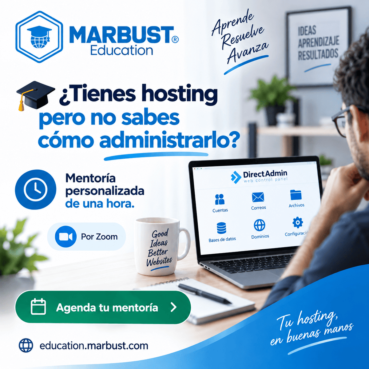 MarbustTech's tweet photo. 🎓💻 ¿Tienes hosting pero no sabes cómo administrarlo?

Aprende a manejarlo con una mentoría personalizada de 1 hora por Zoom. 🚀

🌐 https://t.co/5eAJ2SZuuQ
📲 +593 98 234 5160

#MarbustEducation #Hosting #DirectAdmin #Mentoria https://t.co/lSGbKfvt8I