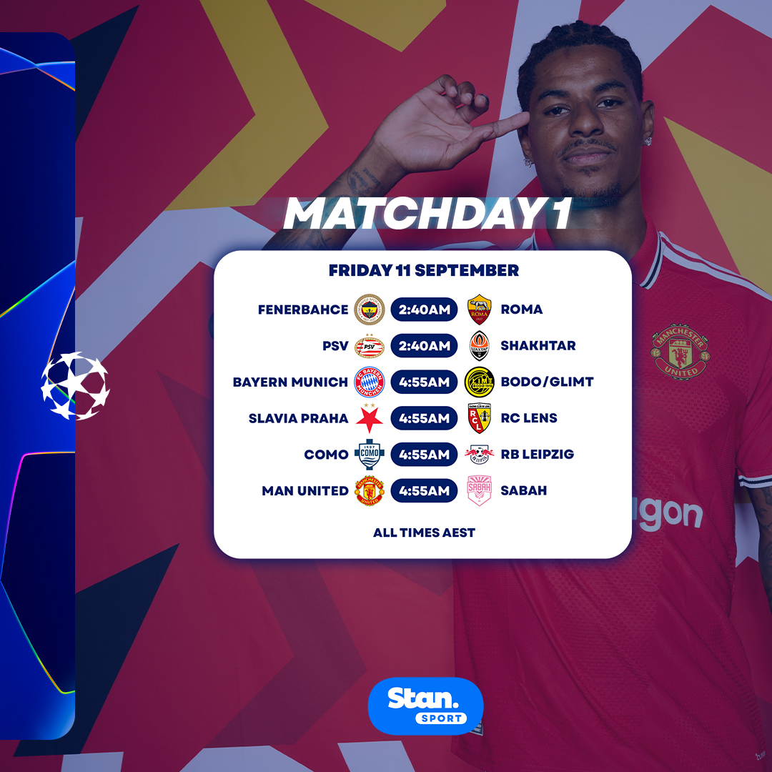 StanSportFC's tweet photo. Champions League for breakfast for a 𝙏𝙃𝙄𝙍𝘿 day in a row?! 🥣🤯

Yes please! We go again Friday morning LIVE from 2:40am AEST on Stan Sport.

↳ UEFA Champions League. Live &amp; Exclusive on Stan Sport.

#StanSportAU #UCL https://t.co/QzO9YKVBg2
